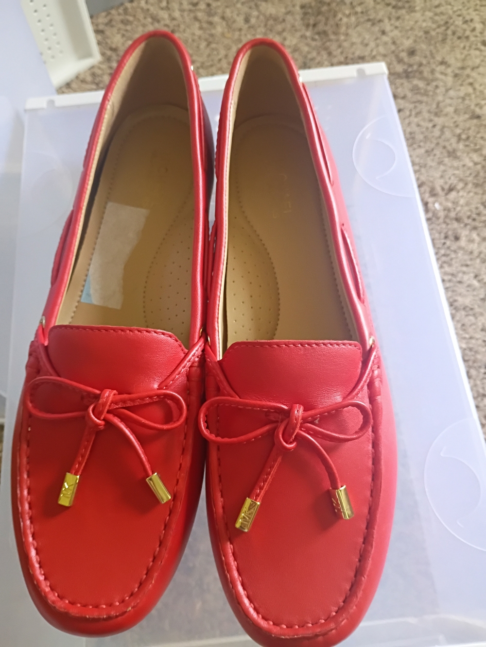 Classic Red Women's Leather Loafers Michael kors